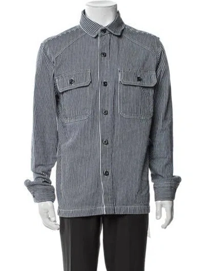 Pre-owned Taylor Stitch Striped Jacket In Blue