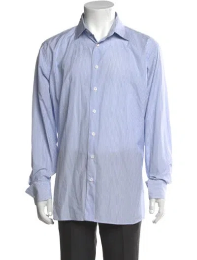 Pre-owned Taylor Stitch Striped Long Sleeve Dress Shirt In Blue