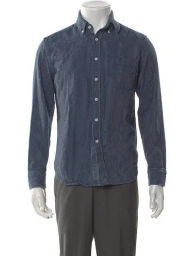 Pre-owned Taylor Stitch Striped Long Sleeve Dress Shirt In Blue