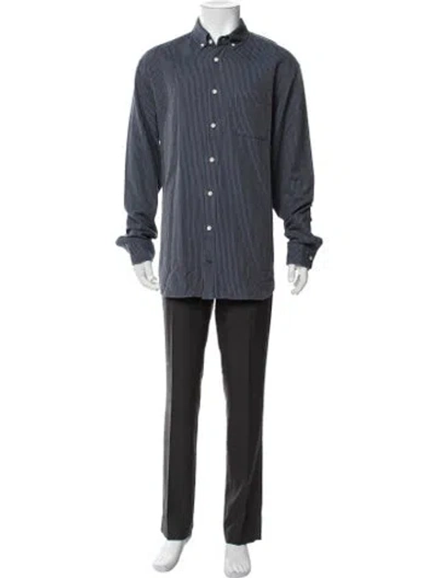 Pre-owned Taylor Stitch Striped Long Sleeve Dress Shirt In Blue