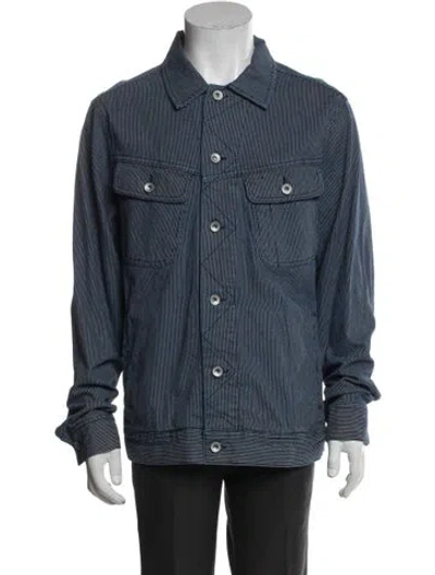 Pre-owned Taylor Stitch Striped Trucker Jacket In Blue
