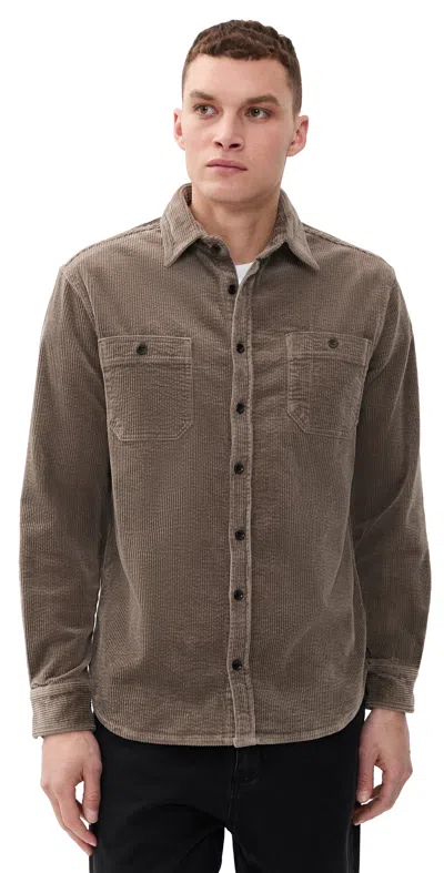 Taylor Stitch The Corduroy Utility Shirt Fatigue Olive In Brown