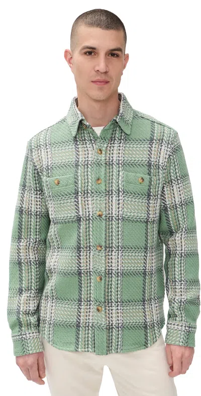 Taylor Stitch The Cutter Overshirt Sage Plaid In Green