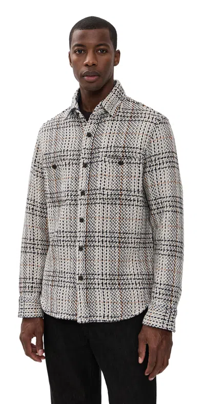 Taylor Stitch The Cutter Twill Overshirt Stone Plaid In White