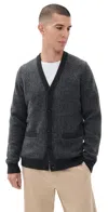 Taylor Stitch The Eddy Cardigan Heather Charcoal Herringbone In Gray