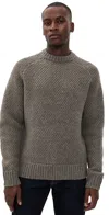 Taylor Stitch The Fisherman Sweater Taupe Merino In Brown