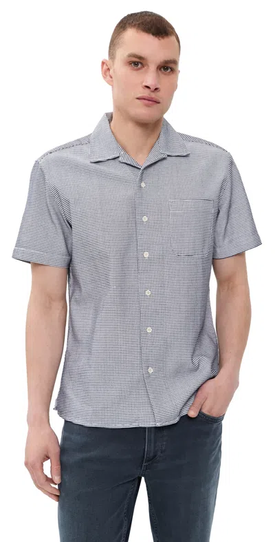 Taylor Stitch The Hawthorne Shirt Blue Pin Dot Dobby In Gray