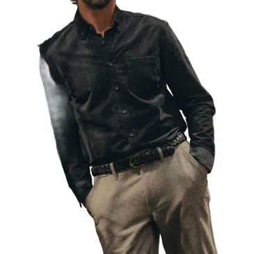 Taylor Stitch The Jack Button Down Shirt In Heather Coal Check Pincord In Multi