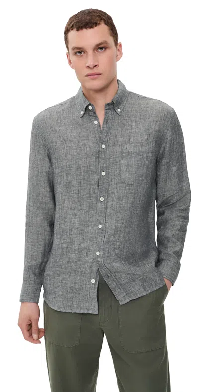 Taylor Stitch The Jack Linen Shirt Ocean Linen In Gray