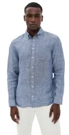 Taylor Stitch The Jack Linen Shirt Sky Stripe Linen