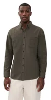Taylor Stitch The Jack Waffle Shirt Fatigue Olive In Green