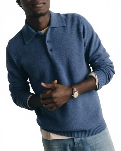 Taylor Stitch The Newton Sweater Polo In Heather Blue
