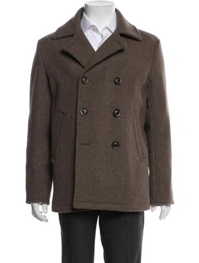 Pre-owned Taylor Stitch Wool Peacoat In Brown