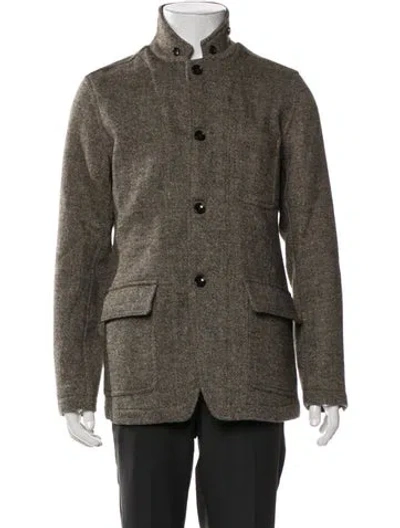 Pre-owned Taylor Stitch Wool Tweed Pattern Jacket In Green