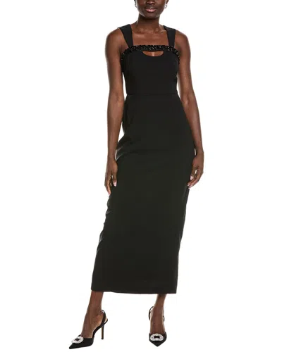 Taylor Stretch Crepe Maxi Dress In Black