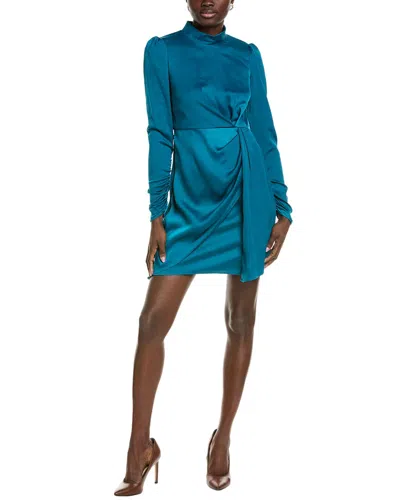 Taylor Stretch Satin Back Crepe Mini Dress In Blue