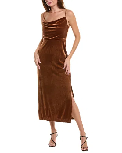 Taylor Stretch Velvet Maxi Dress In Brown