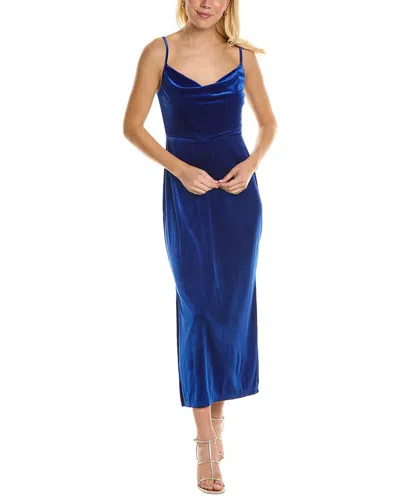 Taylor Stretch Velvet Maxi Dress In Blue | ModeSens