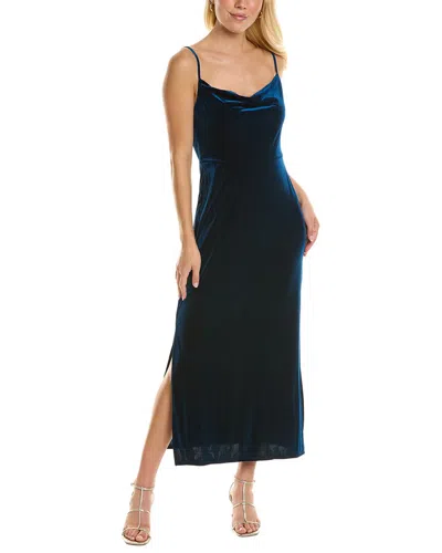 Taylor Stretch Velvet Maxi Dress In Blue