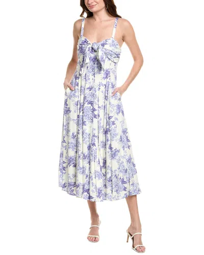 Taylor Tie Bodice Linen-blend Shirtdress In Purple