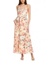 Taylor Tie Waist Linen-blend Maxi Dress In Beige