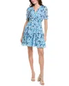 Taylor Tiered Mini Dress In Blue