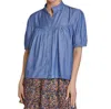 Taylor Tillman Clara Top In Chambray In Blue