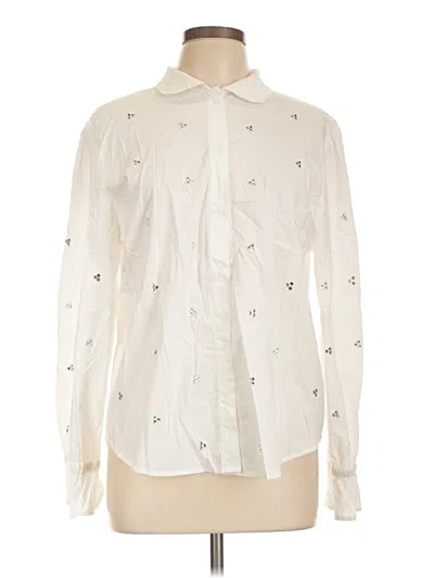 Pre-owned Taylor Tillman Long Sleeve Button Down Shirt In Ivory