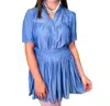 Taylor Tillman Stephanie Skirt In Chambray In Blue