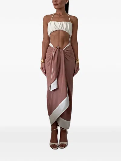 Taylor Two-tone Sarong Skirt In Multi