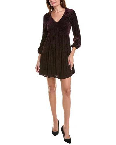 Taylor Velvet Burnout Mini Dress In Purple