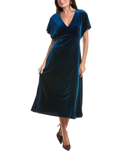 Taylor Velvet Midi Dress In Blue
