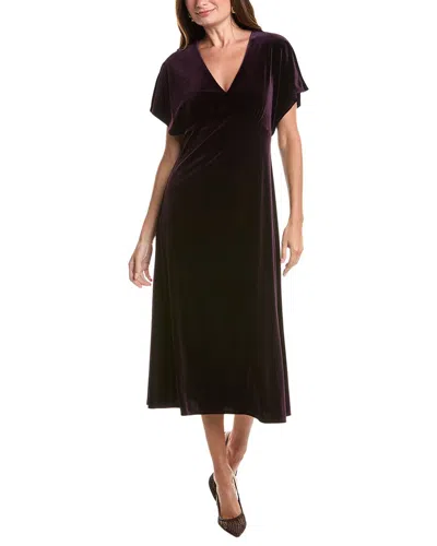 Taylor Velvet Midi Dress In Purple