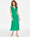 Taylor Accordion Pleated Midi Dress In Seagreen