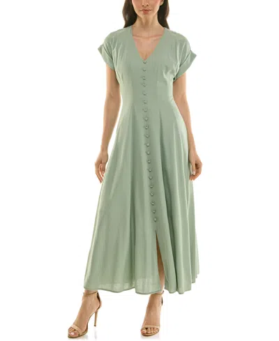 Taylor Women's Button-front A-line Dress In Green