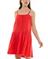 Taylor Linen-blend Mini Dress In Red