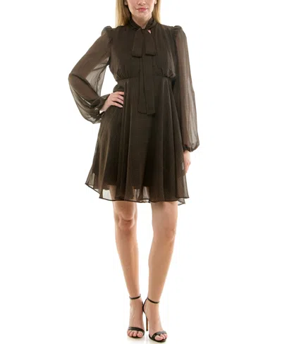 Taylor Women's Empire Waist Mini With Tie Dress In Multi