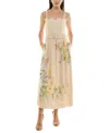 Taylor Belted Linen-blend Midi Dress In Melon Sepia