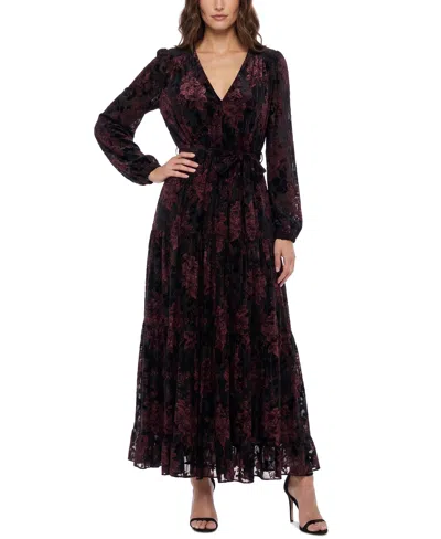Taylor Women's Floral-print Puff-sleeve Fit & Flare Dress In Multi