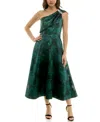 Taylor Women's One-shoulder Midi Dress In Green