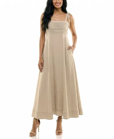Taylor Women's Pleated Square Neck A-line Dress In Multi