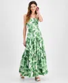 TAYLOR WOMEN'S PRINTED TIERED MAXI DRESS