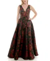 Taylor Women's Printed V-neck Dress In Red