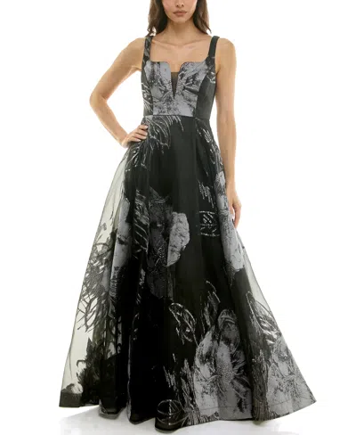 Taylor Women's Printed V-neck Maxi Dress In Black