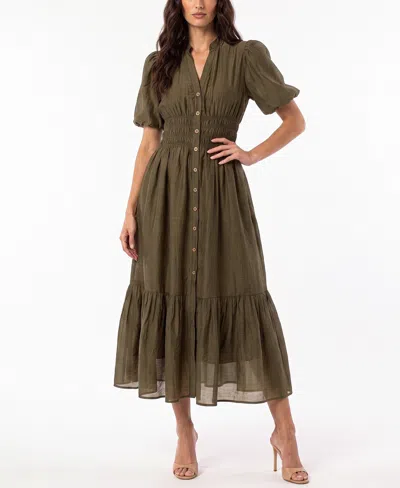 Taylor Women's Puff-sleeve Shirtdress In Brown