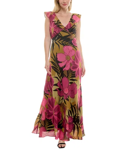 Taylor Women's Ruffled Sleeveless A-line Dress