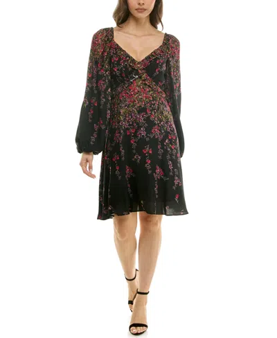 Taylor Women's Ruffled V-neck Dress In Multi
