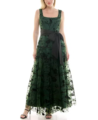 Taylor Women's Scoop Neck A-line Dress In Green