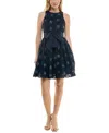 Taylor Women's Sequined Soutache Sleeveless Dress In Navy