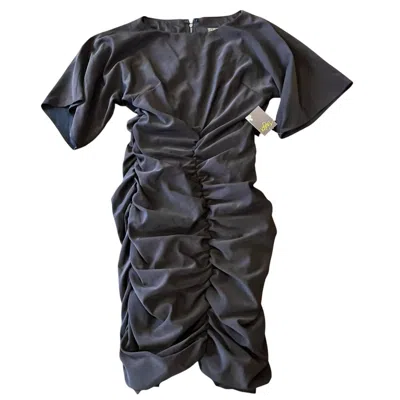 Taylor Women's Short Sleeve Ruched Dress In Brown In Black